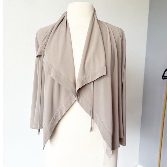 Tribal Tan Shrug Sweater with Waterfall Collar - Picture 1 of 13
